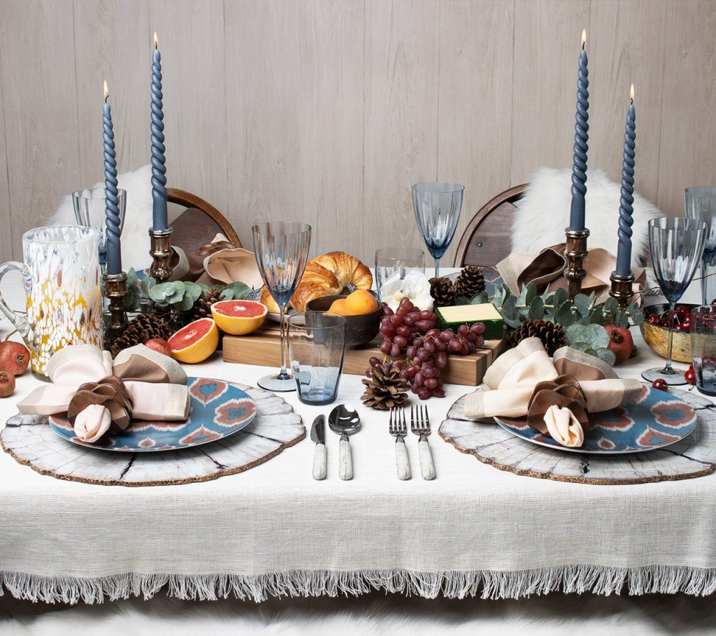 Dip Dye Napkin in Natural Brown & Gold Set of 4 by Kim Seybert 5