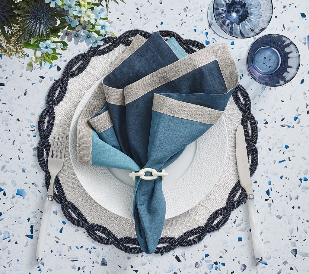 Dip Dye Napkin in Navy & Blue Set of 4 by Kim Seybert 3