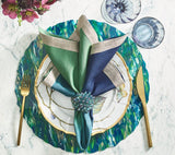 Dip Dye Napkin in Navy & Green Set of 4 by Kim Seybert Navy/Green 21"L x 21"W x 0.1"H Napkin - Set of 4 at FIG LINENS AND HOME 1