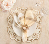 Dip Dye Napkin in White & Beige Set of 4 by Kim Seybert 2