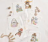 Diva Pets Cocktail Napkins Set of 6 in a Gift Box by Kim Seybert at Fig Linens and Home - 1