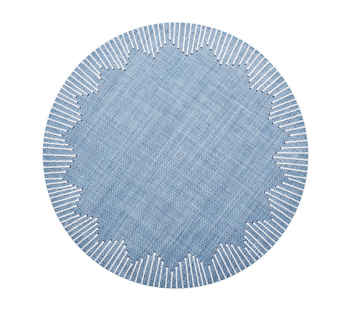 Dream Weaver Round Placemat in Blue & White | Kim Seybert Table Linens at Fig Linens and Home 1