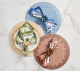Kim Seybert Dream Weaver Placemat in Blue shown with brown & natural