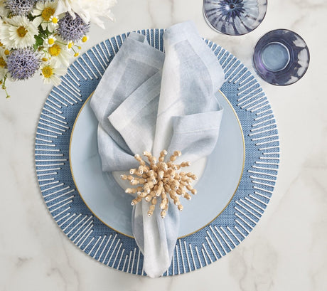 Dream Weaver Round Placemat in Blue & White | Kim Seybert Table Linens at Fig Linens and Home 2