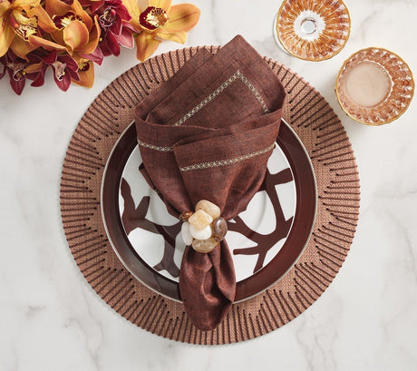 Dream Weaver Placemat in Brown, Set of 4 Kim Seybert at Fig Linens and Home 6