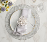 Dream Weaver Round Placemat in Gray & White | Kim Seybert Table Linens at Fig Linens and Home 2