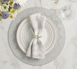 Dream Weaver Round Placemat in Gray & White | Kim Seybert Table Linens at Fig Linens and Home 4