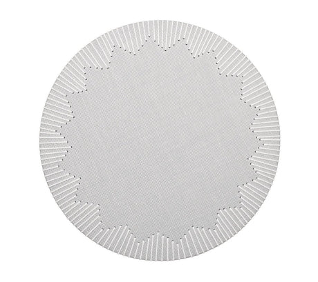 Dream Weaver Round Placemat in Gray & White | Kim Seybert Table Linens at Fig Linens and Home 1