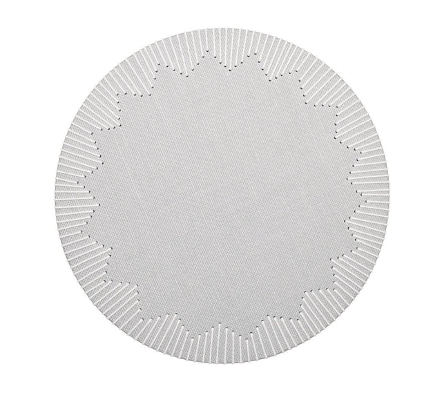 Dream Weaver Round Placemat in Gray & White | Kim Seybert Table Linens at Fig Linens and Home 1