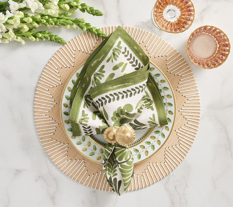 Dream Weaver Placemat in Natural & White Set of 4 by Kim Seybert NATURAL/WHITE 15"L x 15"W x 0.1"H Placemat - Set of 4 at FIG LINENS AND HOME 6