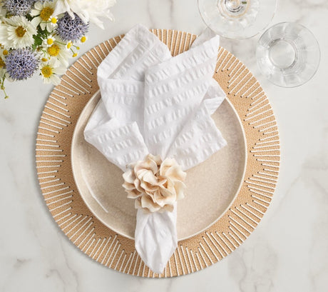 Dream Weaver Placemat in Natural & White Set of 4 by Kim Seybert at Fig LInens and Home 4