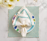 Duet Placemats in Blue & Green Set of 4 by Kim Seybert at Fig Linens and Home - View 101