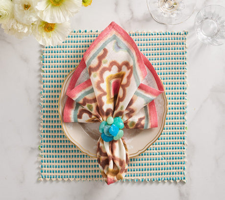 Duet Placemats in Blue & Green Set of 4 by Kim Seybert at Fig Linens and Home - View 15