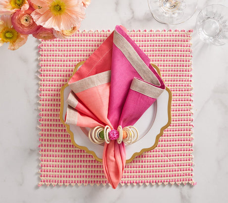 Duet Placemats in Blush & Pink Set of 4 by Kim Seybert at Fig Linens and Home - View 24