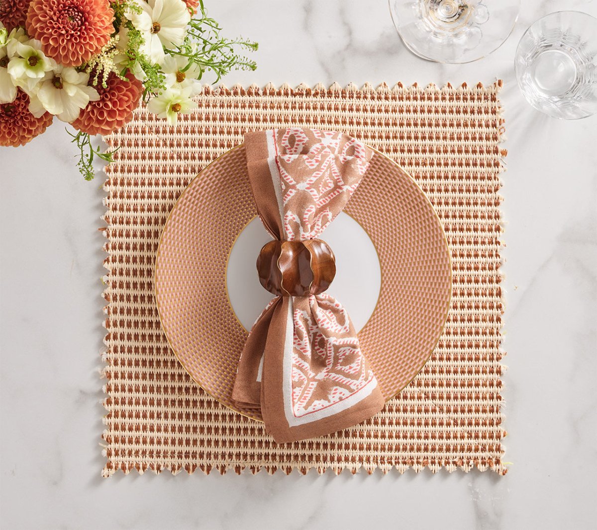 Duet Placemats in Brown & Yellow Set of 4 by Kim Seybert at Fig Linens and Home - View 20