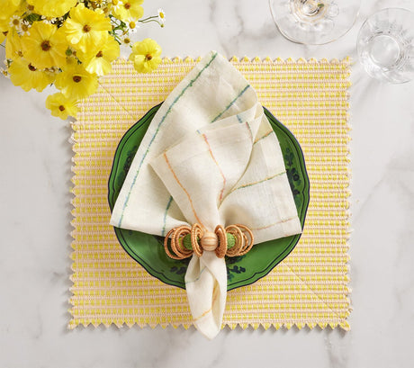 Duet Placemats in Brown & Yellow Set of 4 by Kim Seybert at Fig Linens and Home - View 21