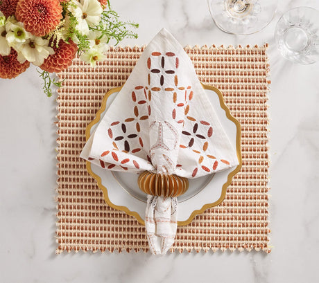 Duet Placemats in Brown & Yellow Set of 4 by Kim Seybert at Fig Linens and Home - View 104