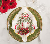 Kim Seybert Placemats - Enamor Placemat in Green & Gold at Fig Linens and Home - Lifestyle 1