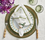 Enamor Placemat in Green & Gold Set of 4 by Kim Seybert at Fig Linens and Home - Lifestyle 4