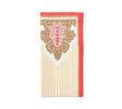 Filigree Napkin in White, Coral & Brown Set of 4 by Kim Seybert at Fig Linens and Home - Folded