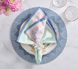 Filigree Napkin in White & Sorbet Set of 4 by Kim Seybert at Fig Linens and Home - Lifestyle 1