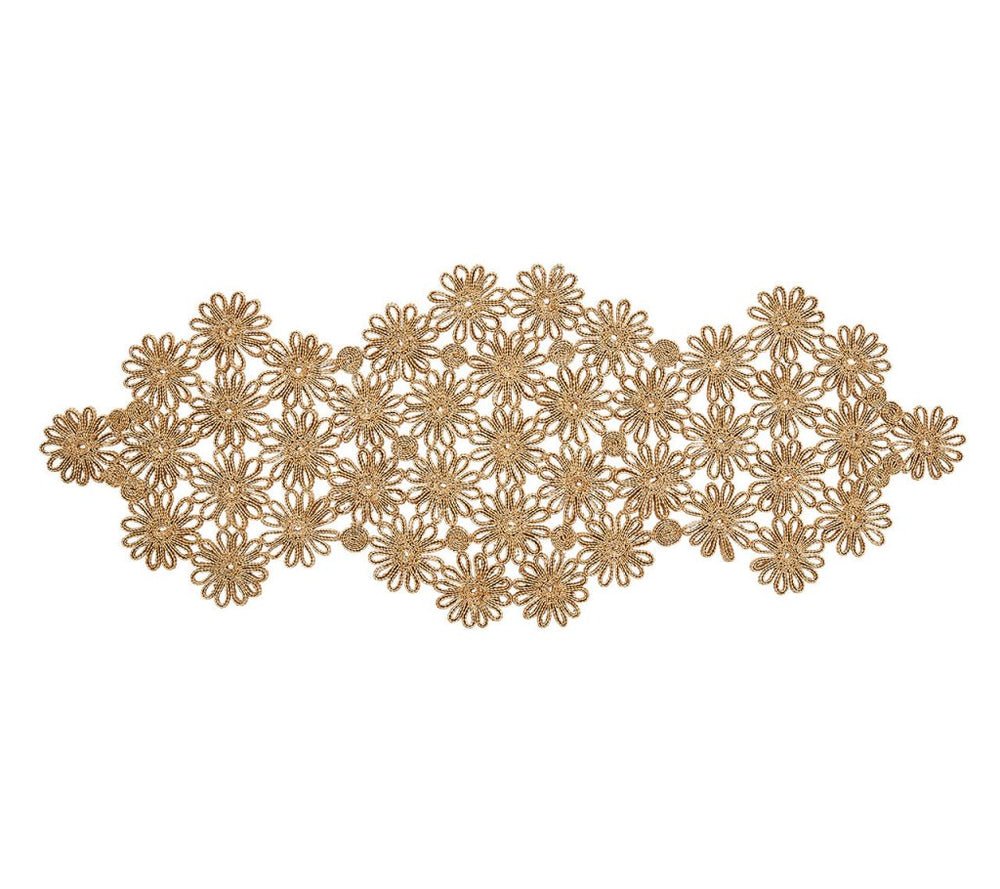 Flores Table Runner in Natural by Kim Seybert at Fig Linens and Home