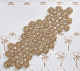 Flores Table Runner in Natural by Kim Seybert at Fig Linens and Home - Lifestyle 1
