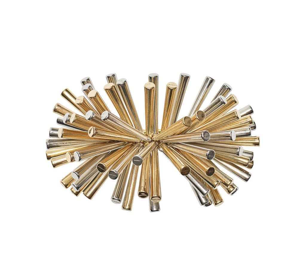 Fringe Napkin Ring in Gold & Silver Set of 4 by Kim Seybert at Fig Linens and Home - Lifestyle 5