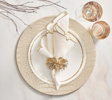 Fringe Napkin Ring in Gold & Silver Set of 4 by Kim Seybert at Fig Linens and Home - Lifestyle 4
