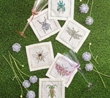Garden Party Cocktail Napkins in White & Multi Set of 6 by Kim Seybert - Lifestyle 1