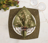 Gilded Breeze Olive/Gold Napkin Detail 3 | Kim Seybert at Fig Linens and Home