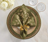 Gilded Breeze Olive/Gold Napkin Detail 2 | Kim Seybert at Fig Linens and Home