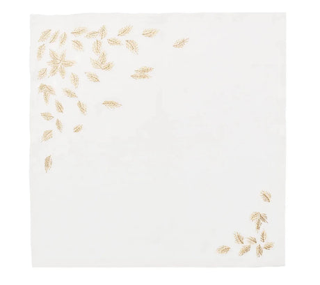 Gilded Breeze White/Gold Napkin Detail 5 | Kim Seybert at Fig Linens and Home