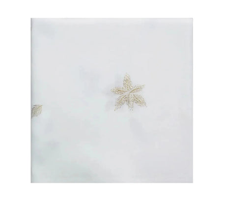 Gilded Breeze White/Gold/Silver Table Cloth Detail 3 | Kim Seybert at Fig Linens and Home