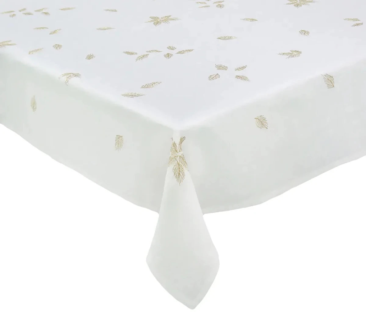 Gilded Breeze White/Gold/Silver Table Cloth | Kim Seybert at Fig Linens and Home
