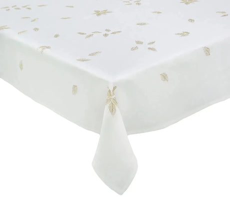Gilded Breeze White/Gold/Silver Table Cloth | Kim Seybert at Fig Linens and Home