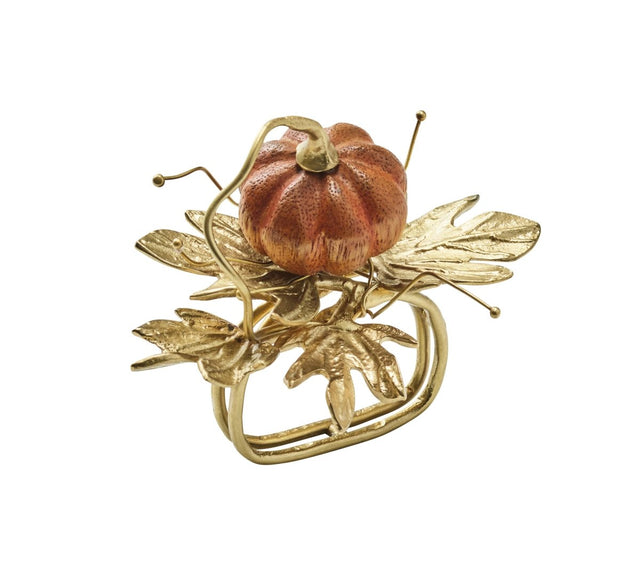 Gilded Gourd Napkin Ring in Multi, Set of 4 Kim Seybert at Fig Linens and Home