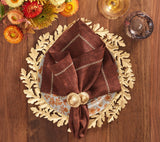 Gilded Leaves Charger in Gold Set of 4 by Kim Seybert - Placemat Style thanksgiving table 1