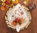 Gilded Leaves Charger in Gold Set of 4 by Kim Seybert - Placemat Style thanksgiving table 2