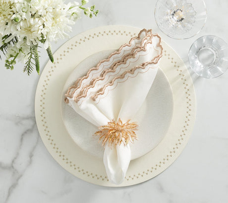 Gilded Leaves Napkin Ring in Gold Set of 4 by Kim Seybert at Fig Linens and Home 7