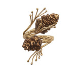 Gilded Pine Napkin Ring in Brown & Gold, Set of 4 Kim Seybert at Fig Linens and Home 2