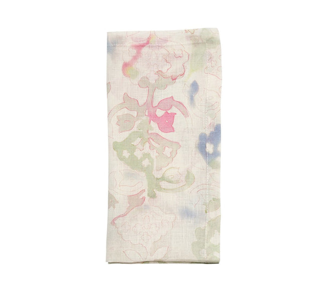 Giverny Napkin in Mint & Multi | Kim Seybert Set of 4 Cloth Napkins at Fig Linens and Home 1