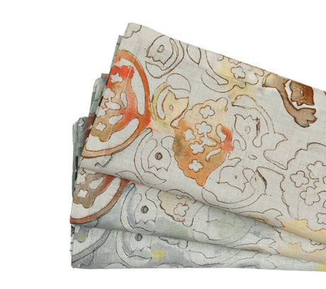 Giverny Napkin in Natural & Brown, Set of 4 Kim Seybert Natural/Brown 21"L x 21"W x 0.1"H - Set of 4 Napkins at FIG LINENS AND HOME 3