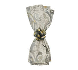 Giverny Napkin in Natural & Gray, Set of 4 Kim Seybert Natural/Gray 21"L x 21"W x 0.1"H - Set of 4 Napkins at FIG LINENS AND HOME 1