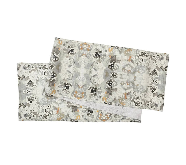 Giverny Natural/Gray Table Runner | Kim Seybert at Fig Linens and Home