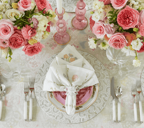 Giverny Tablecloth in Mint & Multi by Kim Seybert at Fig Linens and Home - View 3