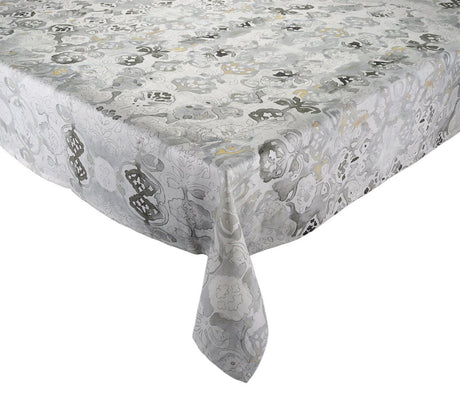 Giverny Tablecloth in Natural & Gray Kim Seybert Natural/Gray 21"L x 21"W x 0.1"H at FIG LINENS AND HOME 1