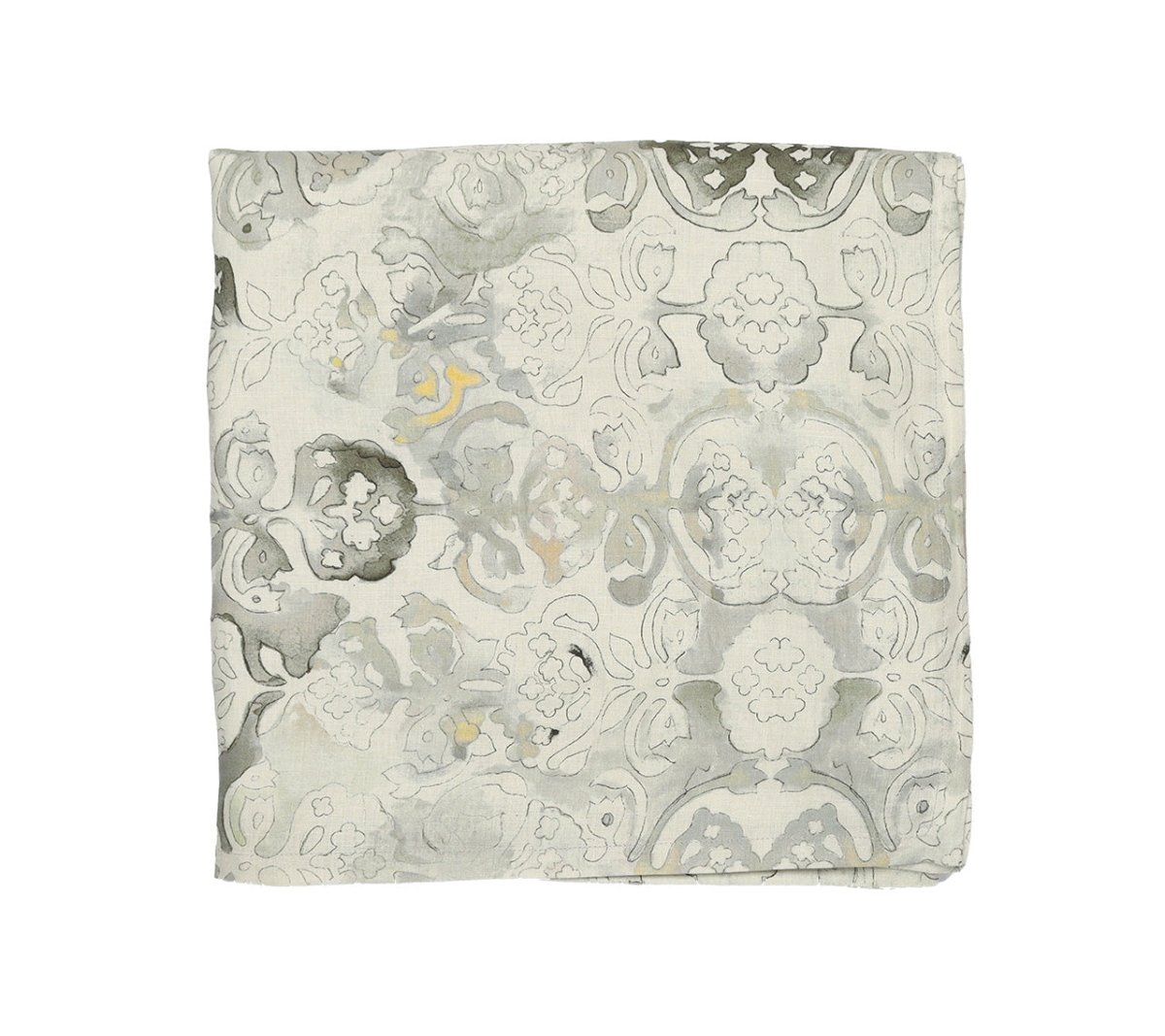Giverny Tablecloth in Natural & Gray Kim Seybert Natural/Gray 21"L x 21"W x 0.1"H at FIG LINENS AND HOME 2