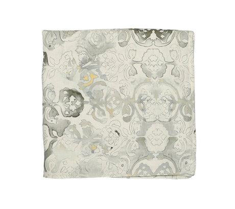 Giverny Tablecloth in Natural & Gray Kim Seybert Natural/Gray 21"L x 21"W x 0.1"H at FIG LINENS AND HOME 2