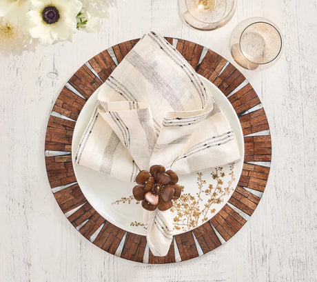 Halo Brown/White Placemat Detail 3 | Kim Seybert at Fig Linens and Home